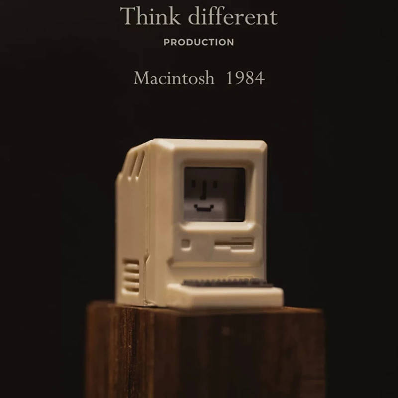 Retro Macintosh Custom Keycap Changeable Face Light Transmitting Artisan Keycap Single Key Cap for MX Switch Mechanical Keyboard