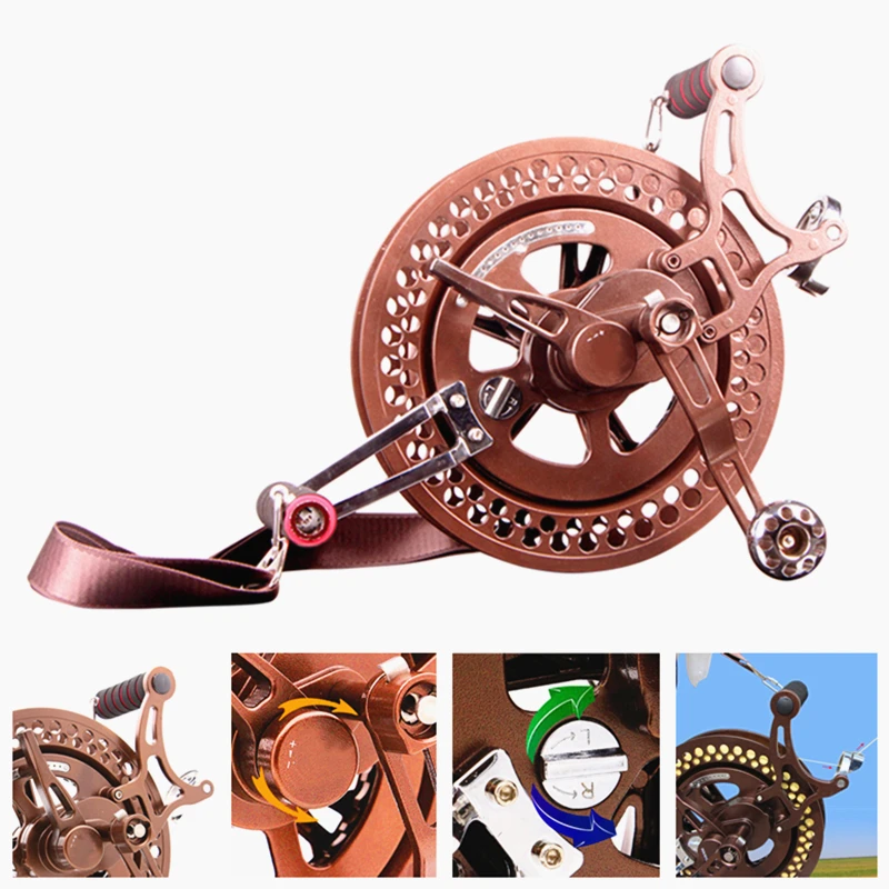 

free shipping 27cm giant kite reel for adults kites wheel alloy anti-reverse speed change wire brake kevlar kitesurf kite reel