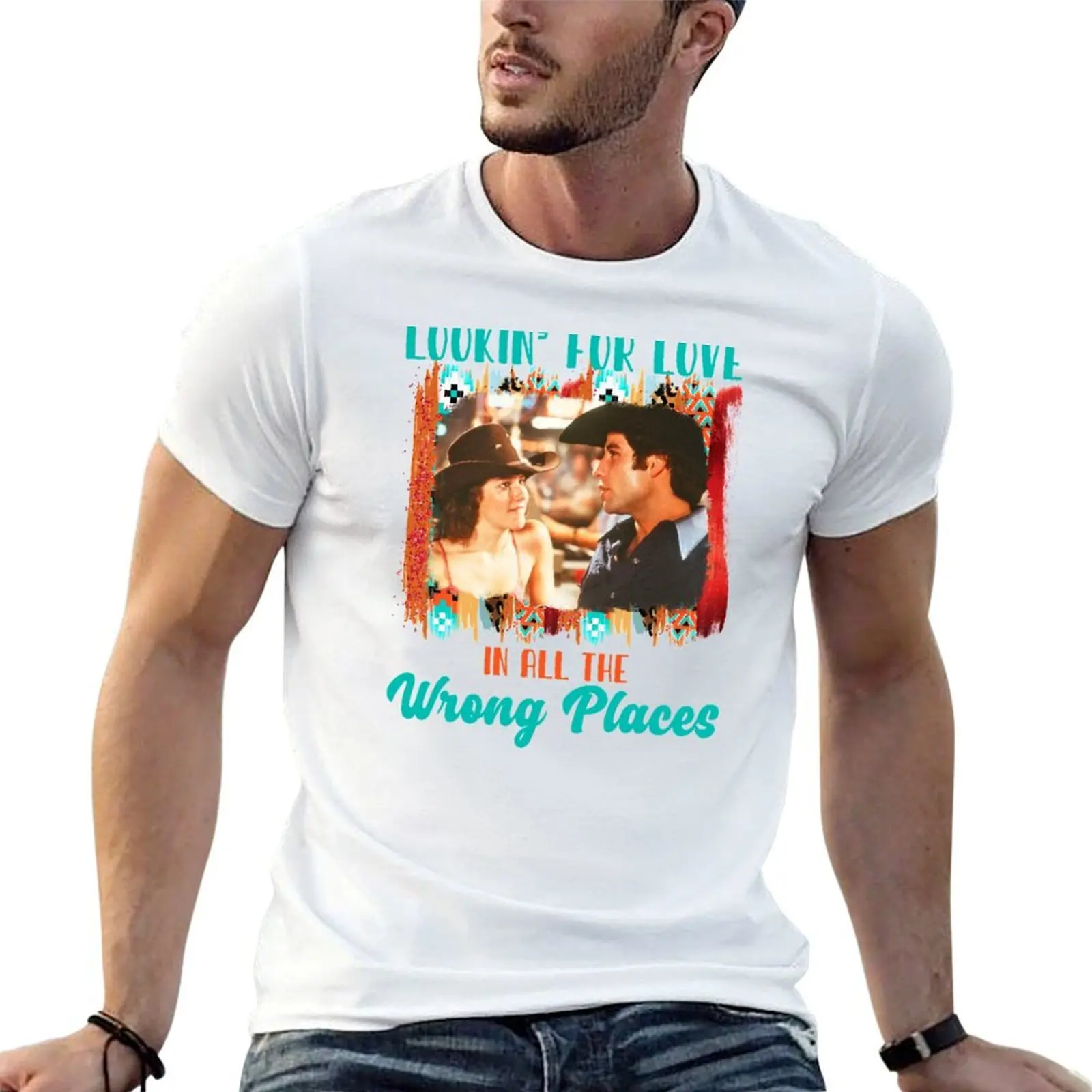 Funny cute western urban cowboy bud sissy lookin for love rodeo country boots license plate love T-Shirt