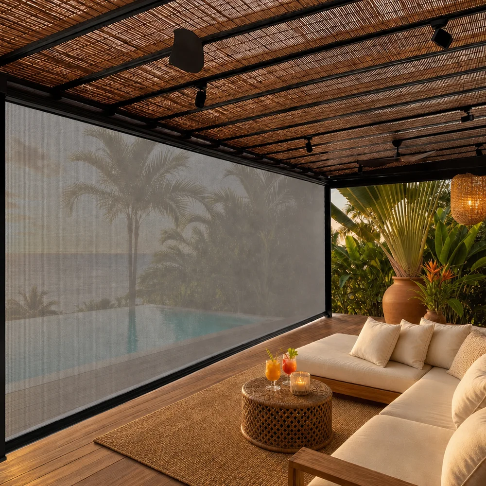 Premium Export Outdoor Blinds. Windproof & waterproof. UV protection. Heavy duty fabric. Global quality standard. Custom fit.