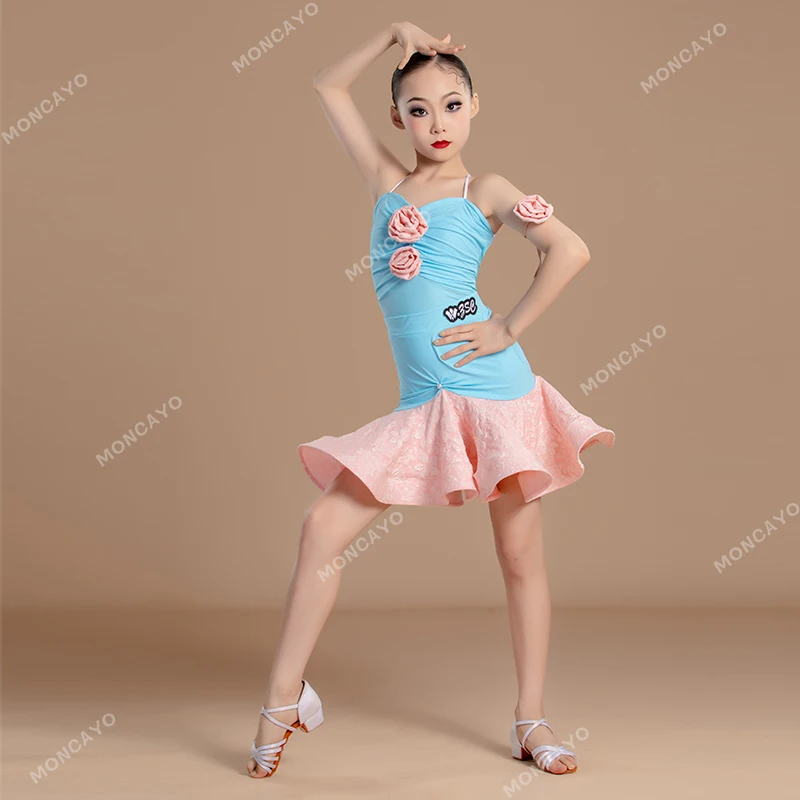 

Latin Dance Dress Girls Standard Ballroom Dance Competition Dresses Kids Rumba Samba Tango Dance Clothes Latin Practice Dress