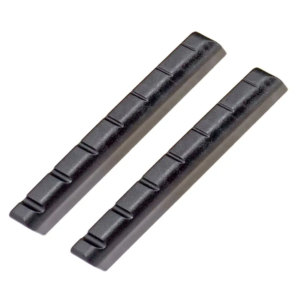 2pc Black Slotted Nut & Saddle for 7 String Ukulele Guitar Instrument Parts