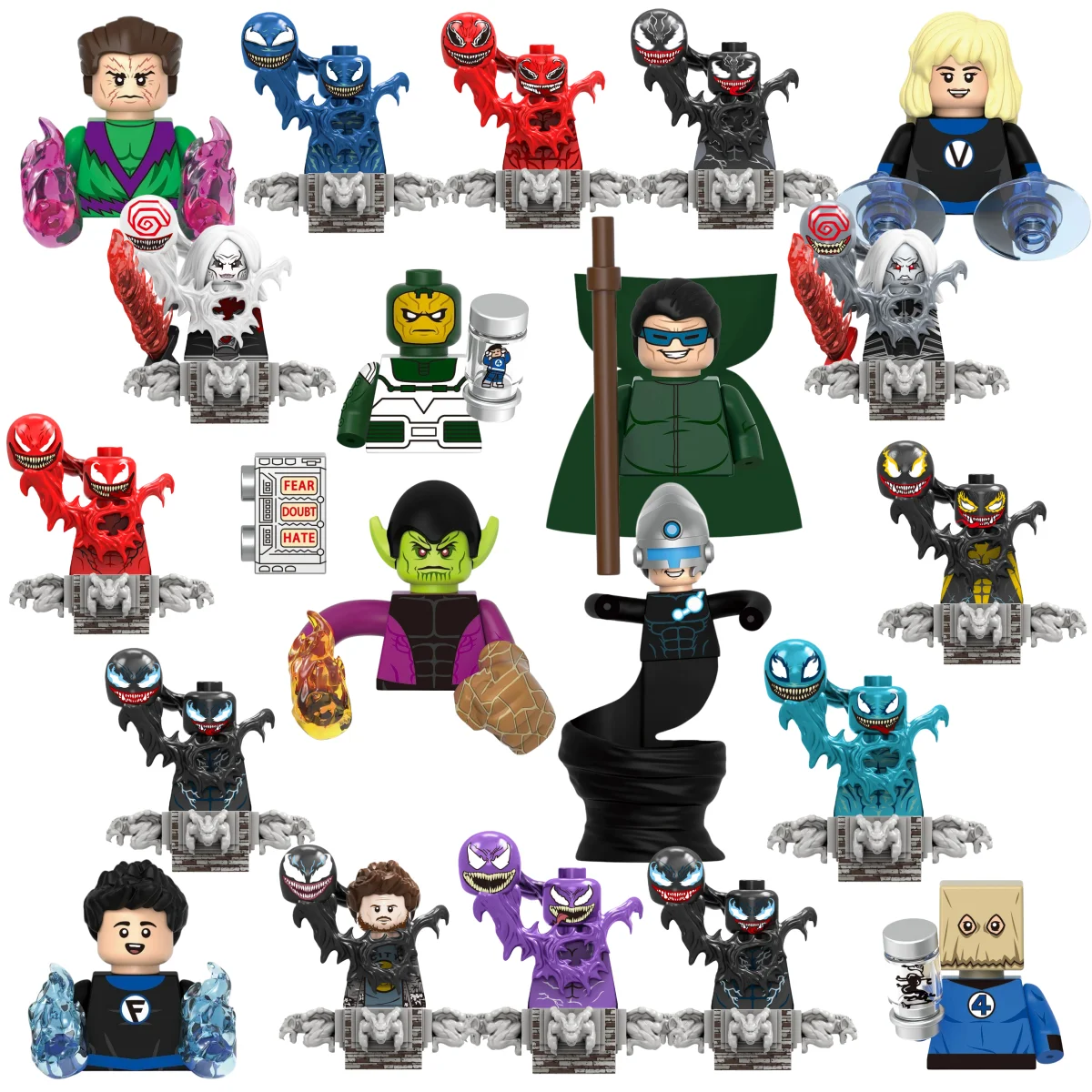 

Blind Box Mini Building Blocks G0159 Figures Big Goblin Spiderman Iron Man Venom Captain Hawk Deadpool Armor Christmas Gifts Toy