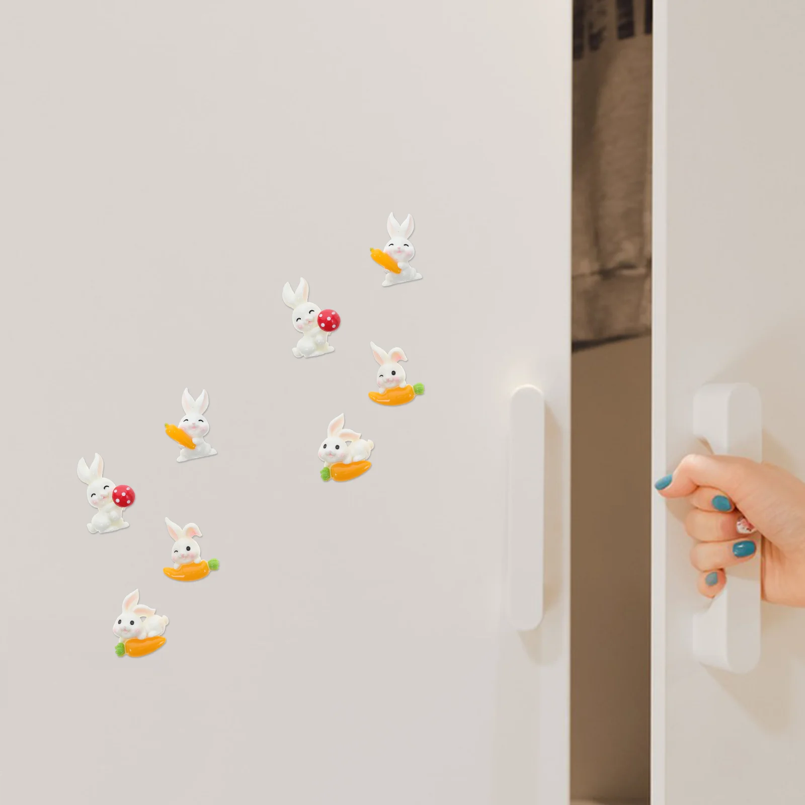 

12pcs Phone Case Fridge Magnets Diy Kit Resin Rabbit Carrot Charms Mini Animal Embellishments For Hair Accessories Craft