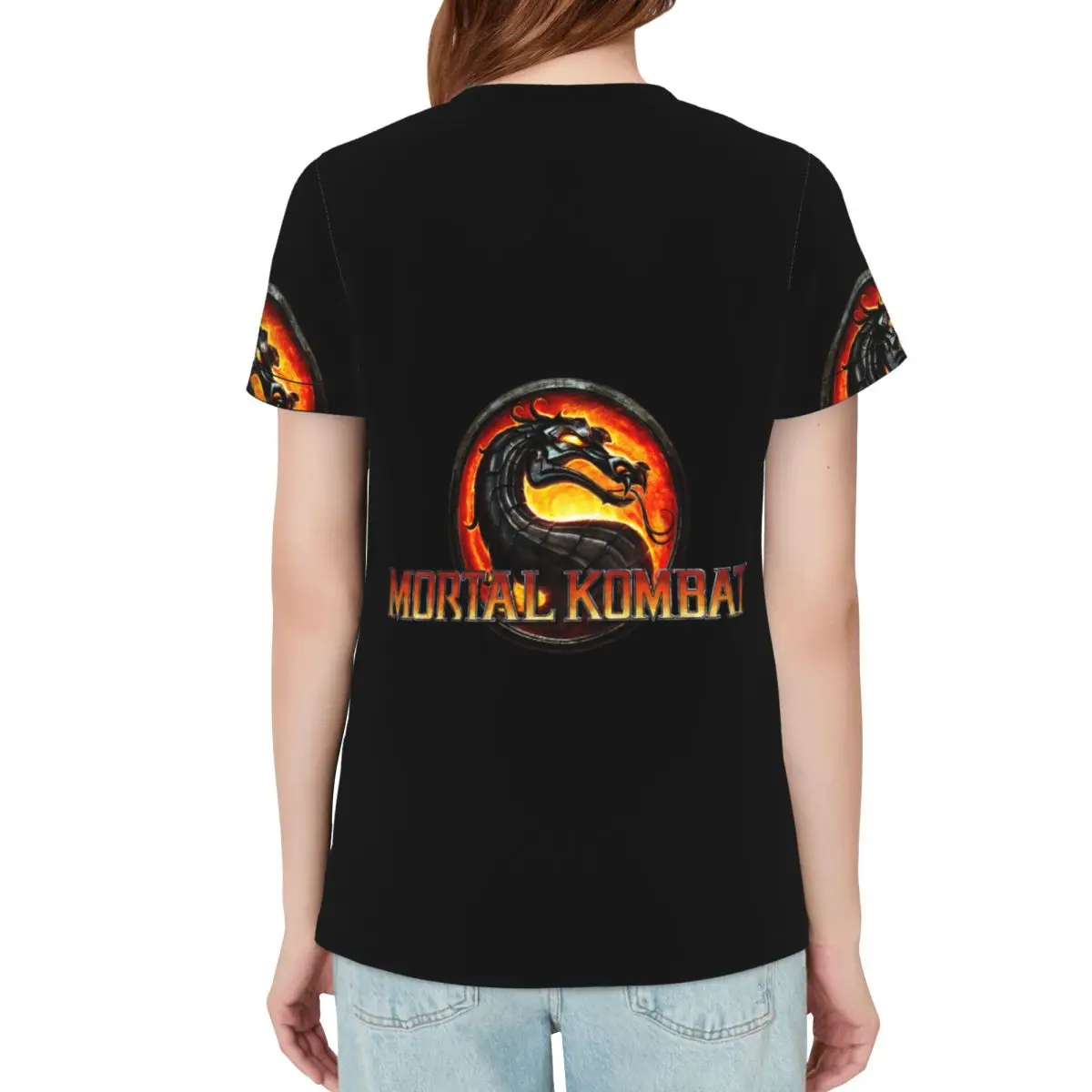 Mortal Kombat Logo T-Shirt Women Short Sleeve T Shirts O-Neck Clothing Cotton Summer Tees Streetwear