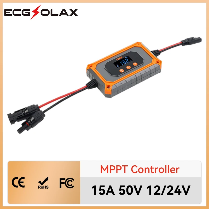 

ECGSOLAX 15A MPPT Контроллер заряда солнечной батареи 12 В/24 В Солнечный контроллер LiFePo4 Зарядное устройство с ЖК-дисплеем Солнечная полная система