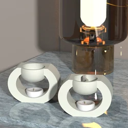 Quemador de aceite esencial, molde de silicona para hormigón, cera de cemento, calentador de aceite, molde de hormigón para difusor, portavelas, molde de silicona