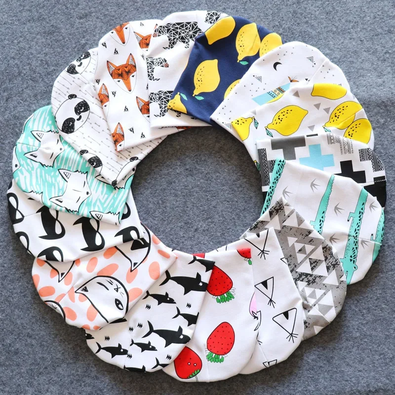 Spring Autumn Baby Hats Kids Children Cap Toddler Accessories Infant Hip-hot Cartoon Print Beanies for Girls Boys Newborn Stuff