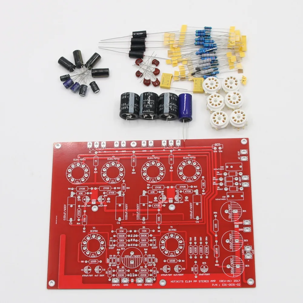 HiFi EL84+ECF80 Stereo Push-Pull Verstärker-Platine Klassisches Röhrenverstärker-Board-Kit – Detail 3