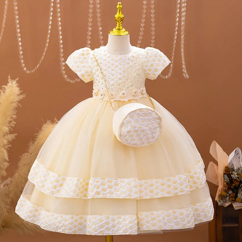 Baby dress summer girl polka dot mesh wedding dress elegant evening dress casual birthday party girl princess dress