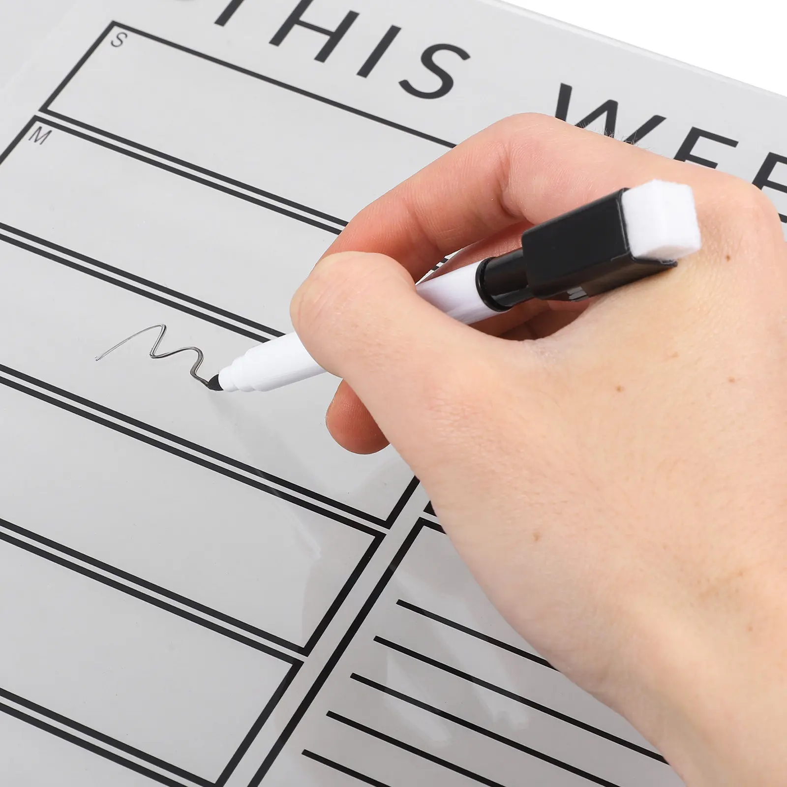 

1Set Lightweight Portable Weekly Planner Board Reusable Erasable Message Board for Office Home Study Room Clear Acrylic Memo
