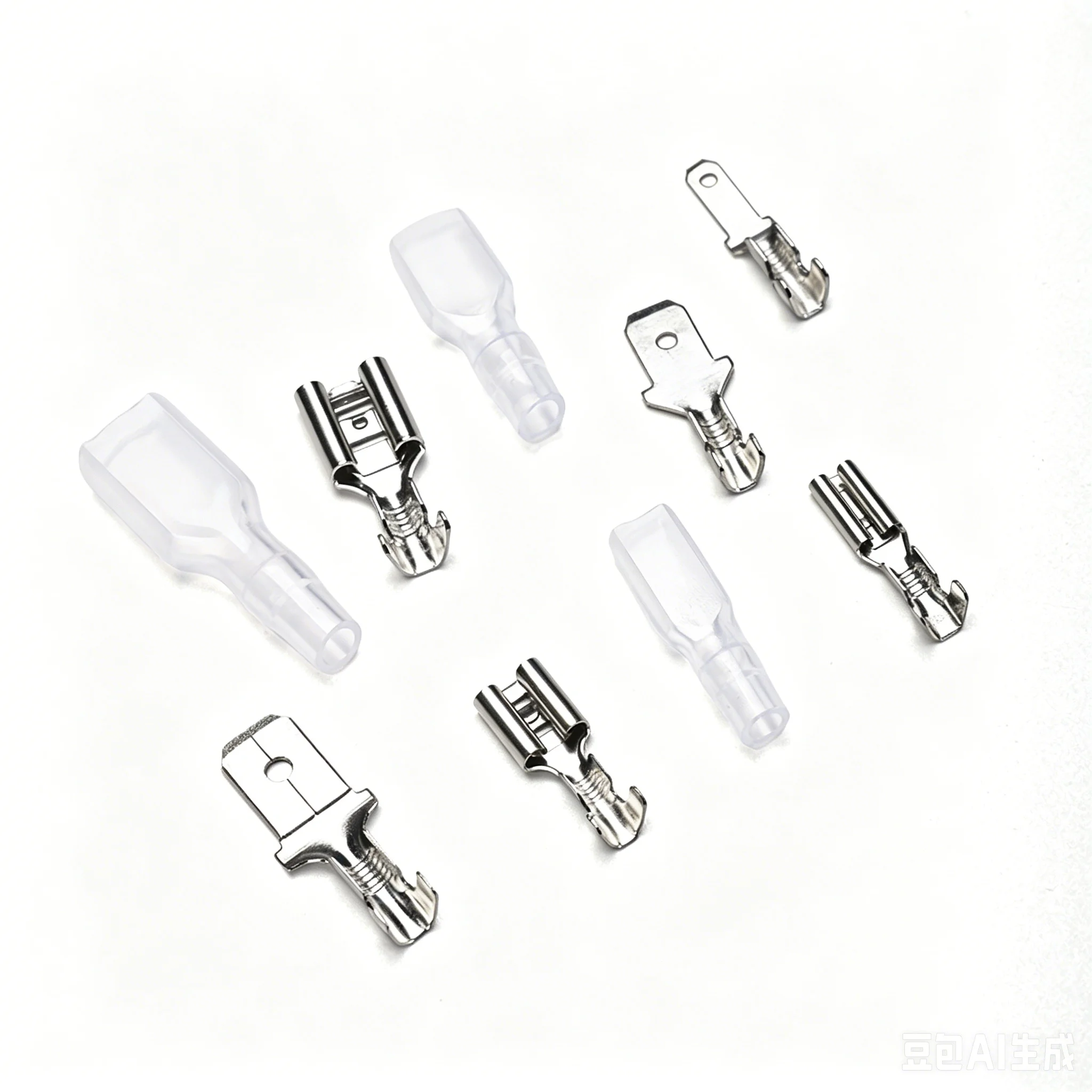 100/50 Sets 2,8mm 4,8mm 6,3mm Isolierende Federklemmen mit Transparenter Abdeckung für 22-16AWG – Detail 1