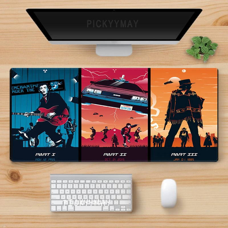 Back To The Future Large Mouse Pad 90x40cm Computer Mousepad Big Keyboard Mat Car Table Carpet Big Desk Mats Rubber Rugs