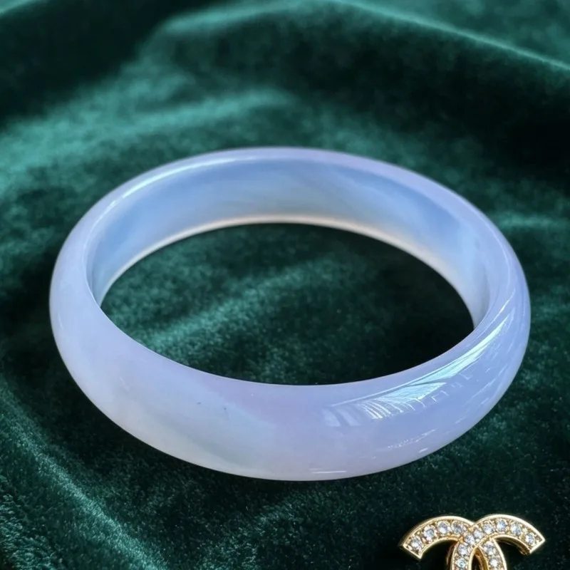 Natural Ice White Agate Bracelet, Simple and Versatile