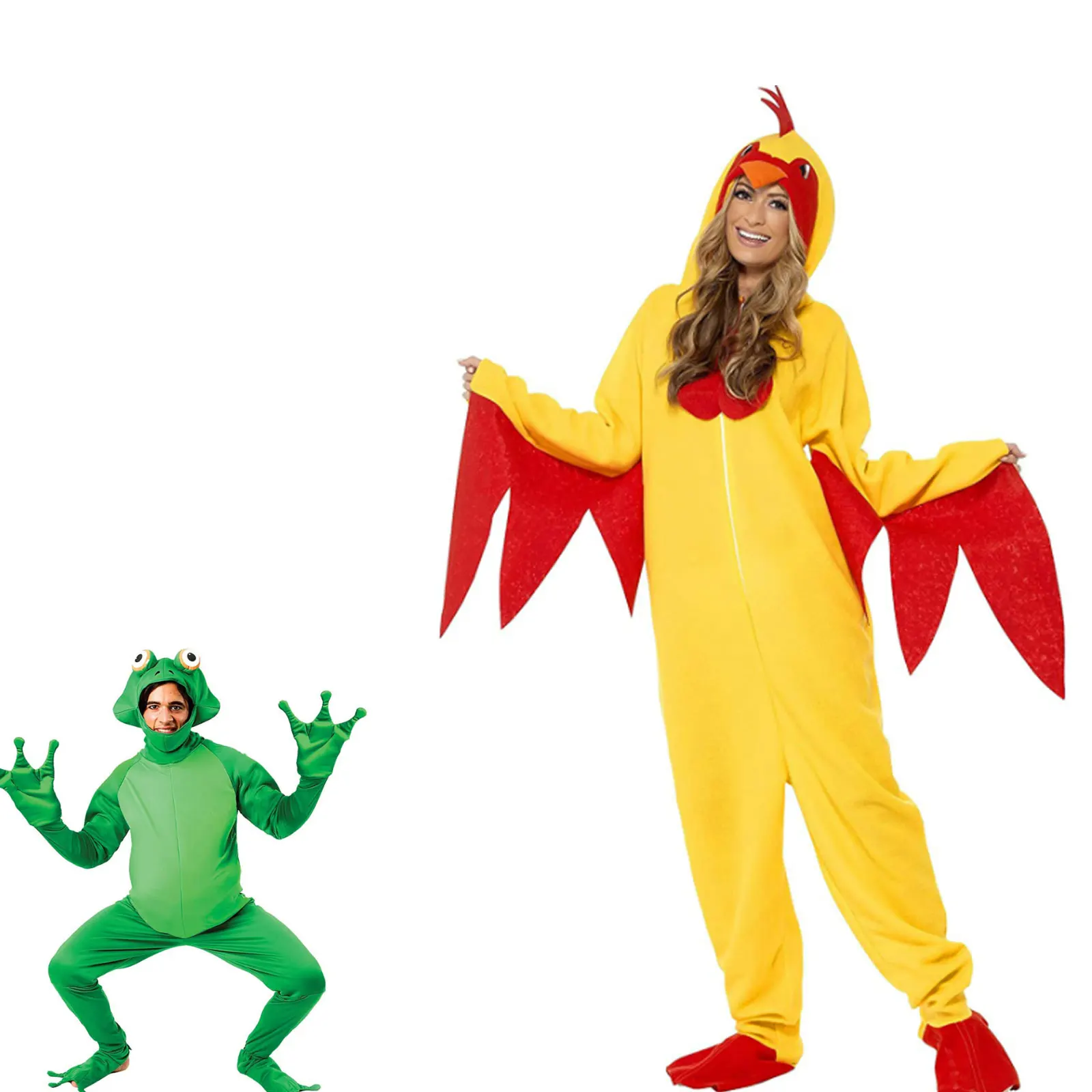 Image of Männer Frauen Frosch Kostüm Halloween Kostüm Tier Neuheit Overalls Mit Kapuze Party Cosplay Erwachsene Outfit