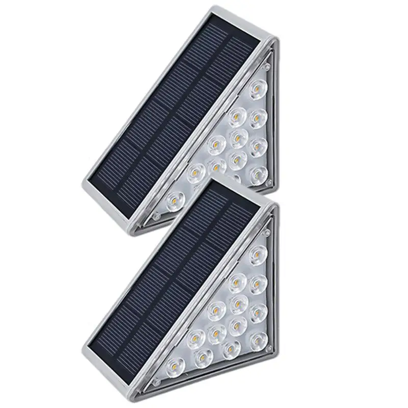 

Triangle Solar Lights For Outside IP68 Solar Step Lights Outdoor Stair Lights Dual Color Temperatures Light Waterproof For Yard