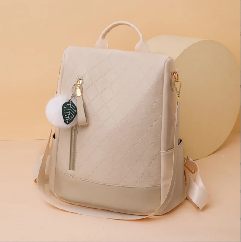 2025 New Anti-theft Women's Backpacks High Quality PU Leather Travel Backpack Ladies Large Capacity Shoulder Handbags School Bag