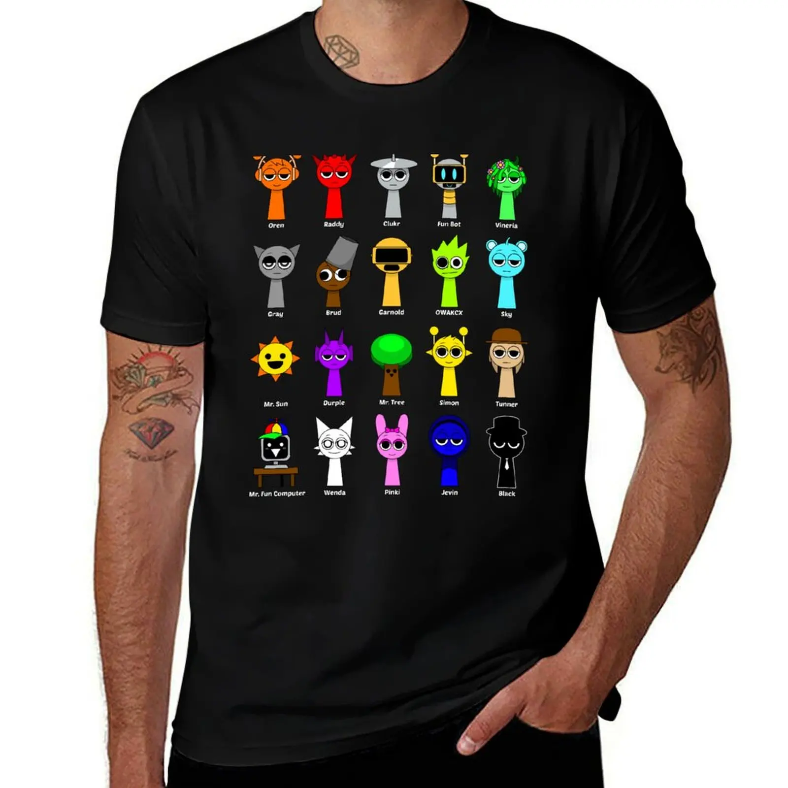 

All my Sprunki game toys T-Shirt t shirts for man pack cotton man tshirt men t shirt cotton 100% T-Shirt