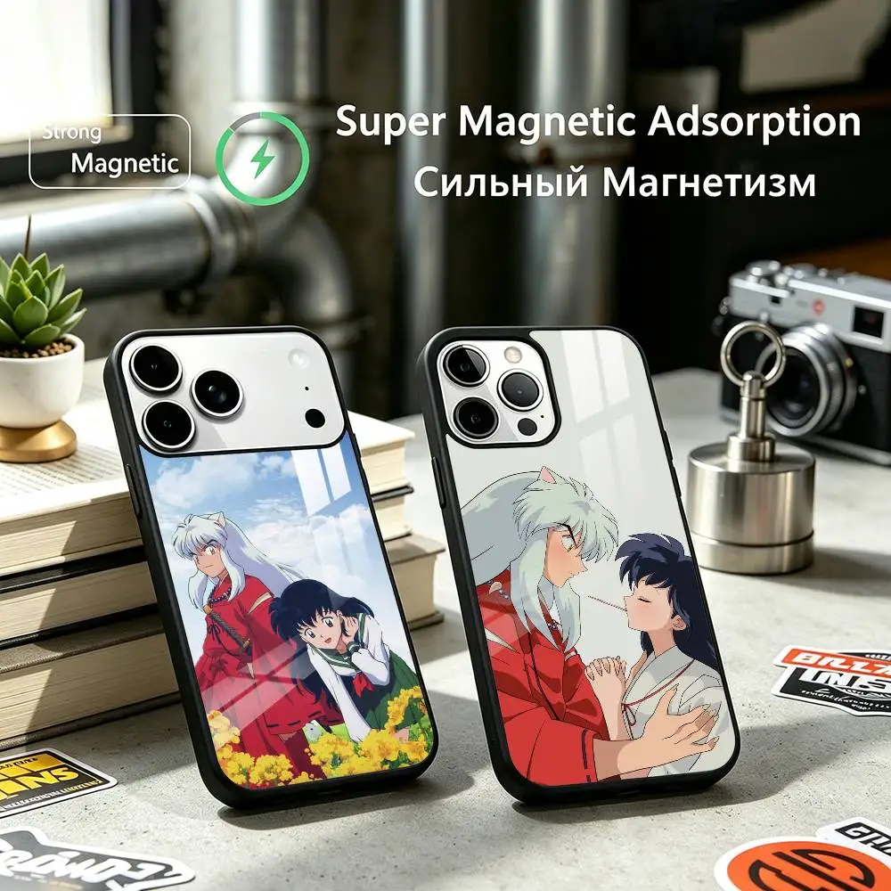 Inuyashas Couple Style Anime Phone Case For iPhone17,16,15,14,13,12 Plus,Pro Allows magnetic wireless charging