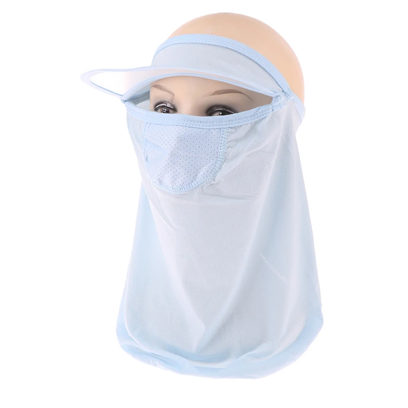 1Pc Summer Outdoor Sunscreen Ice Silk Mask Full Face Sunshade Mask Riding Fishing Veil UV Protection Neck Protection