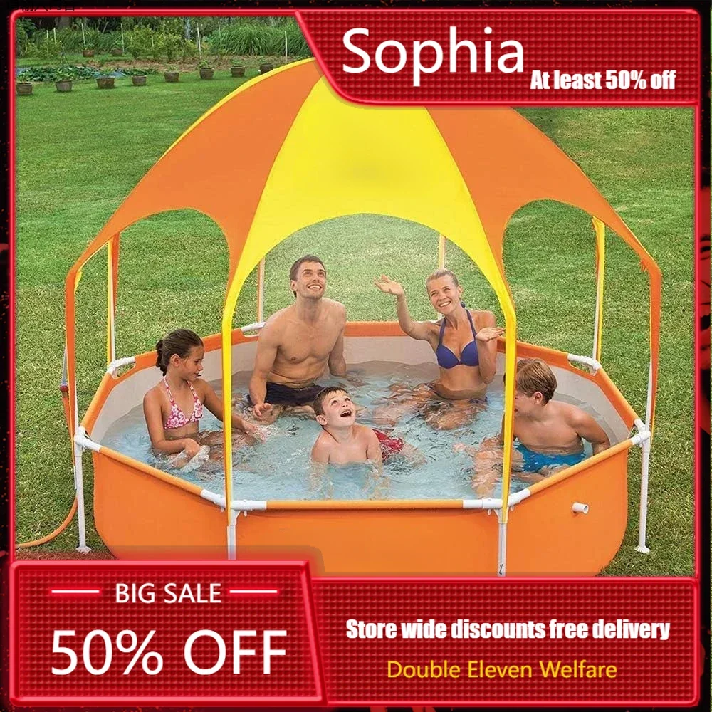 Pool orange  Circular shape  Outdoor swimming pool  Garden pool Suitable for both adults and children