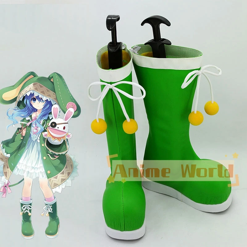 Date A Live Yoshino Himekawa Green Shoes Cosplay Boots Halloween Carnival Boots Custom Made