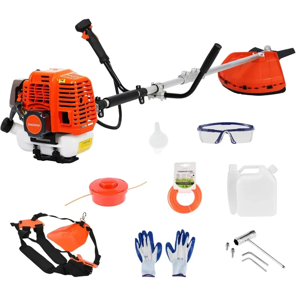 

2-in-1 Cordless Weed Trimmer, 52cc 2-Stroke Air-Cooled Engine Hedge Trimmer Handheld Gas Powered Chain Saw Weeder Brush Cutter,
