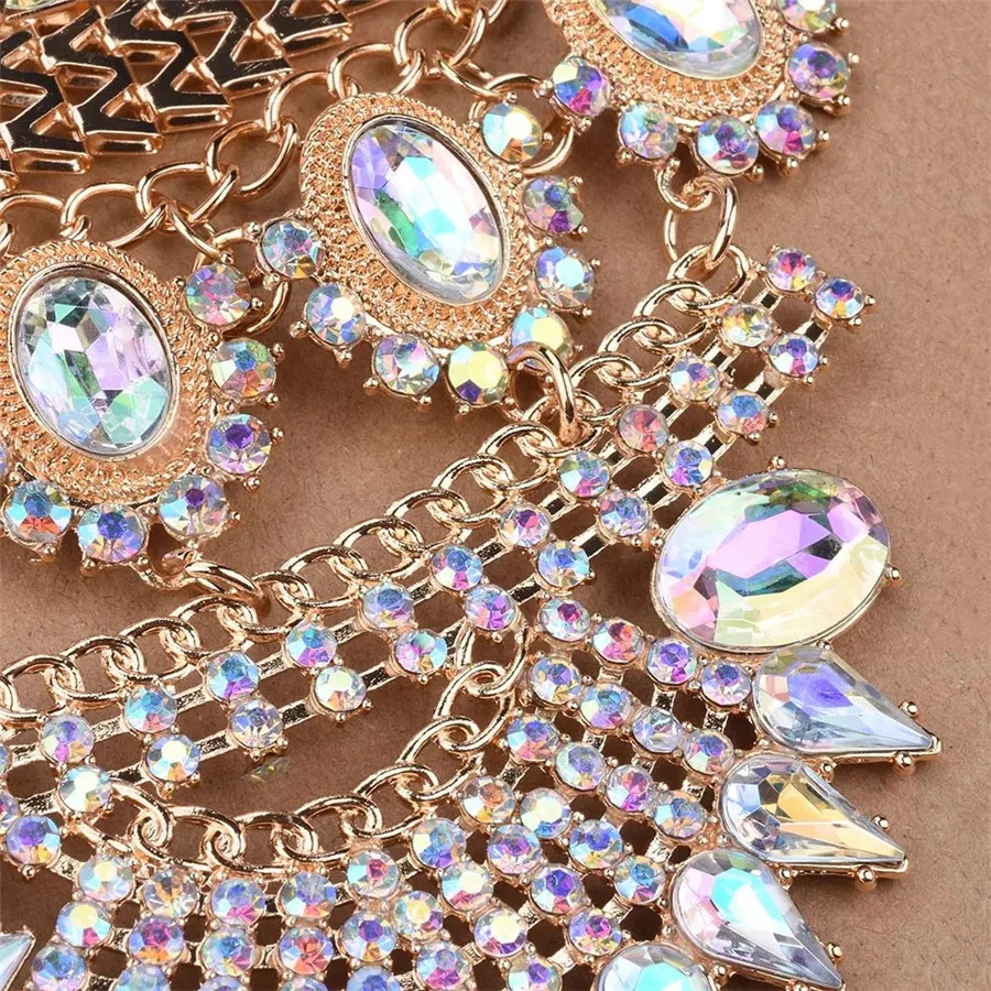 2024 New ZA Indian Ethnic Statement Big Necklaces Pendant Women Bohemian Vintage Maxi Long Large Collar Crystal Necklace Jewelry