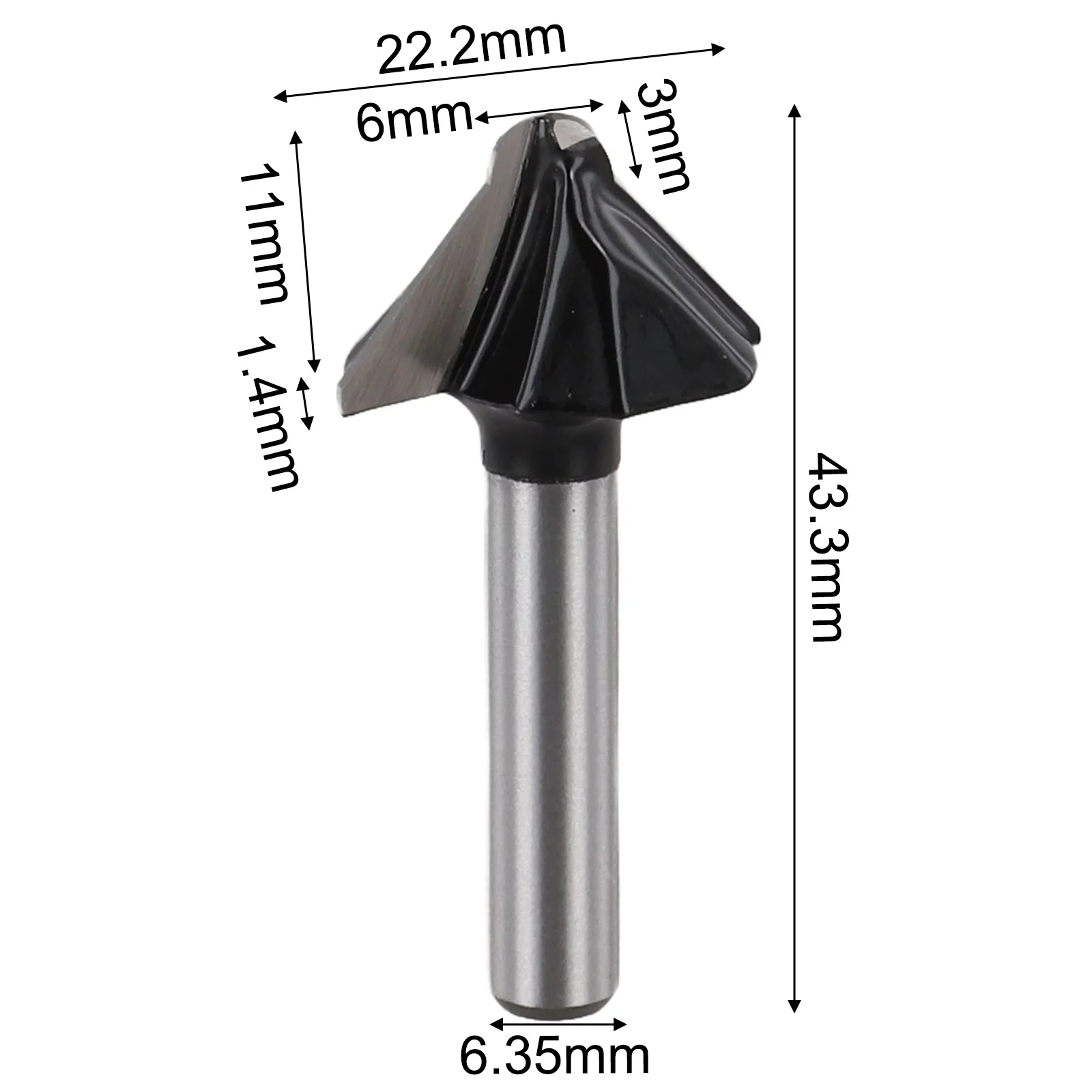 Slotting Cutter V-shaped Milling Cutter 90 Degree Round Bottom Easy Installation Easy Installation Milling Cutter