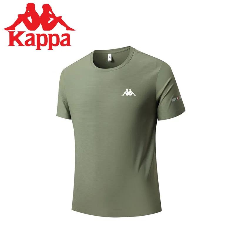 Kappa Summer Ice Silk Short-sleeved Cool Men's Fashion Brand Elastic Breathable Compression T-shirt High Quality Gym Sportswear