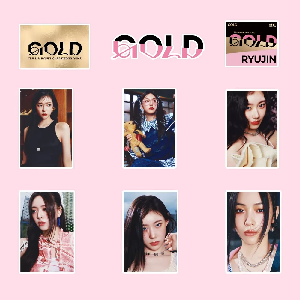 ITZY Idol Girl Group New Album GOLD Series Sticker Decoration Notebook Photo Sticker Yeji Lia Ryujin Chaeryeong Yuna Fans Gifts