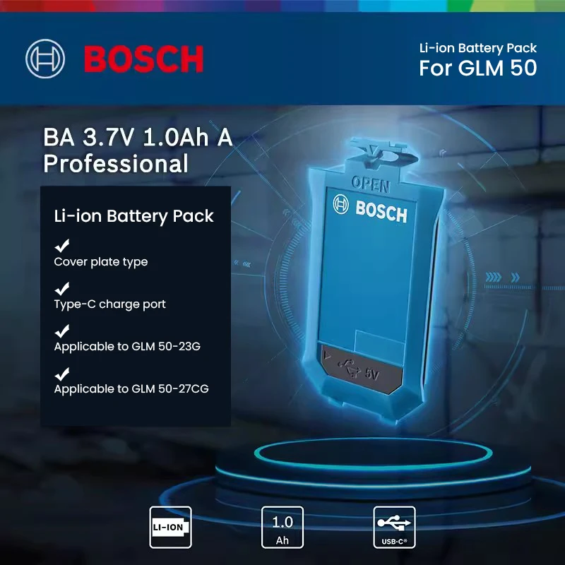 Bosch 3.7V 1Ah Li-ion battery for GLM 50-23G GLM 50-27CG Laser Rangerfinder