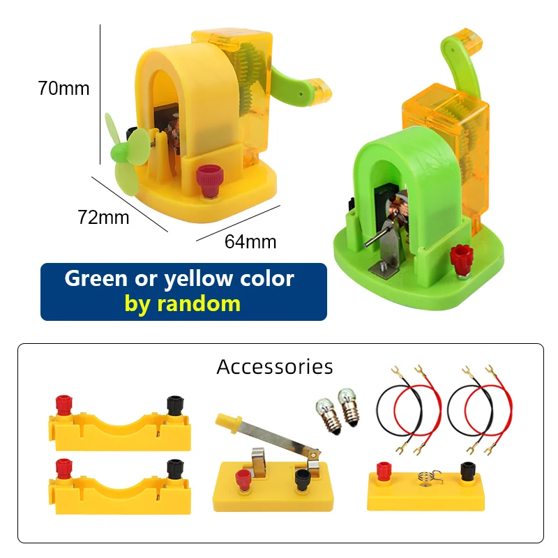Imagem -02 - Motor Elétrico Gerador de Manivela Manual Modelo Dois em um para Física Eletromagnética Experimento Ajuda de Ensino Ferramenta de Laboratório de Ciências para Crianças