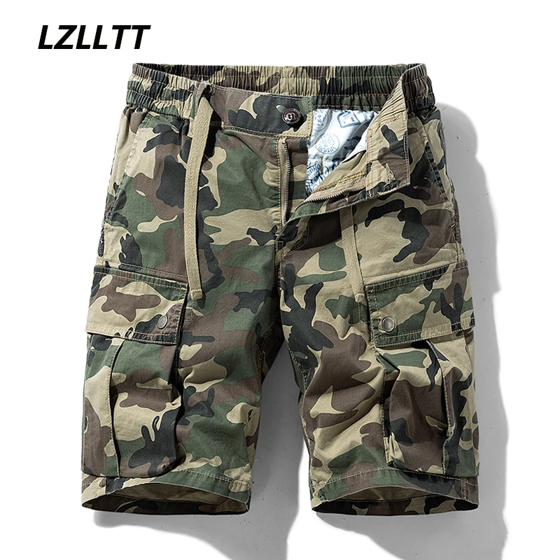 

Summer Mens Camouflage Cotton Cargo Shorts Men Multi Pockets Army Casual Tactical Short Outdoor Joggers Shorts Male Dropshipping