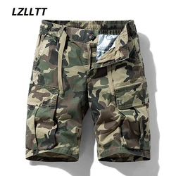 Summer Mens Camouflage Cotton Cargo Shorts Men Multi Pockets Army Casual Tactical Short Outdoor Joggers Shorts Male Dropshipping