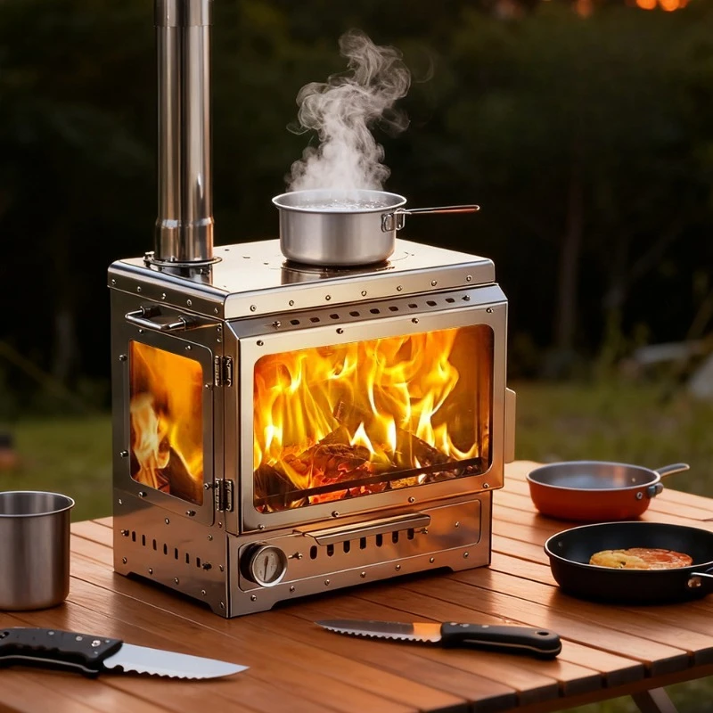 

Бездымный камин из нержавеющей стали, многофункциональная палатка, дровяная печь, уличная походная печь, нагревательная печь, система вентиляции