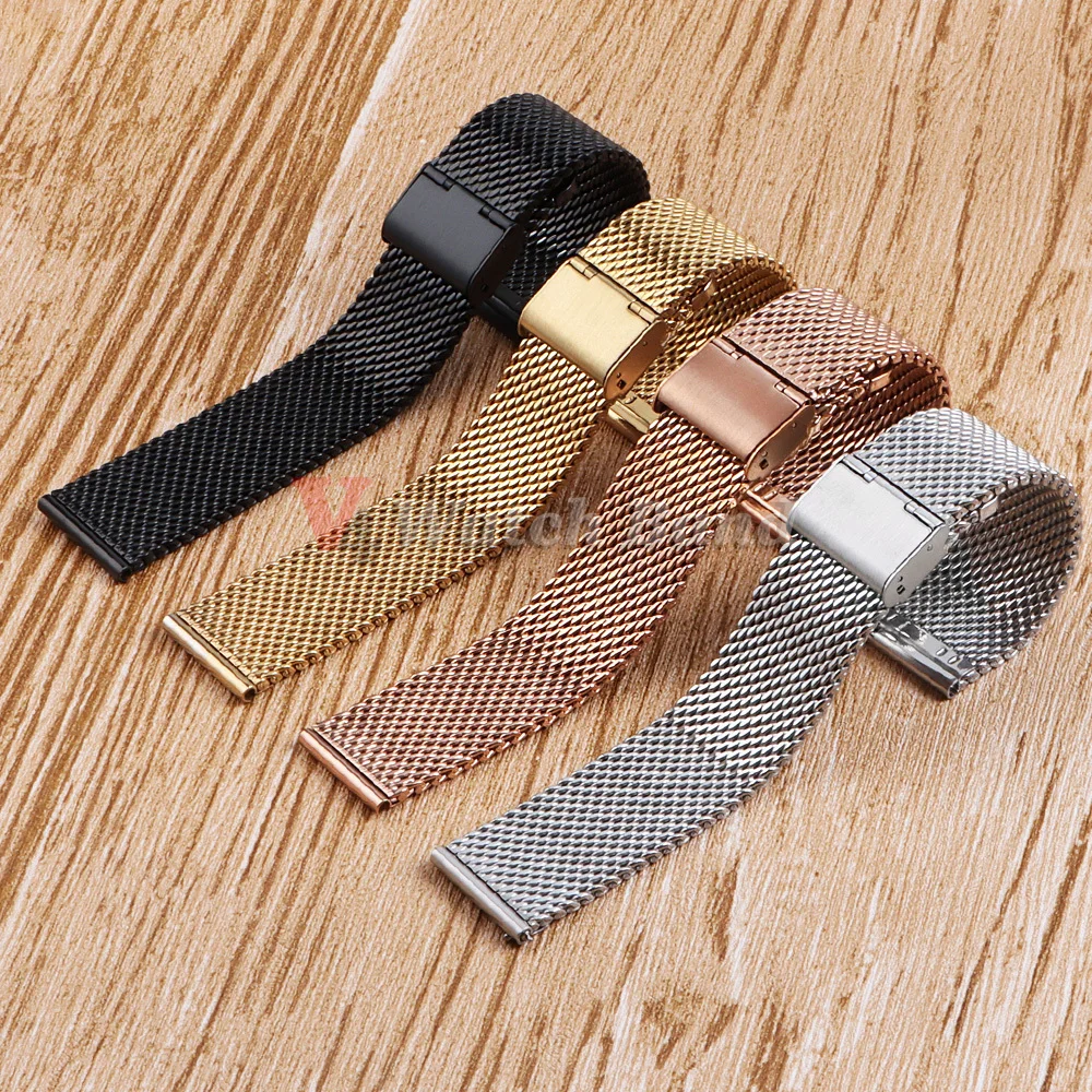 Quick Release Watch Band Stainless Steel  Bands 1.0 Mesh Milanese Strap Universal Watch Bracelet 18mm 20mm 22mm 24mm Watchbands