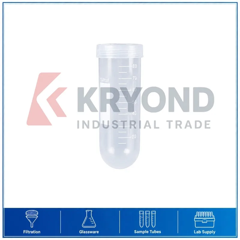 100mL Plastic Centrifuge Tube Screw Cap Round Bottom Graduated 30pcs Pack Laboratory Sample Storage Container Research Series PK