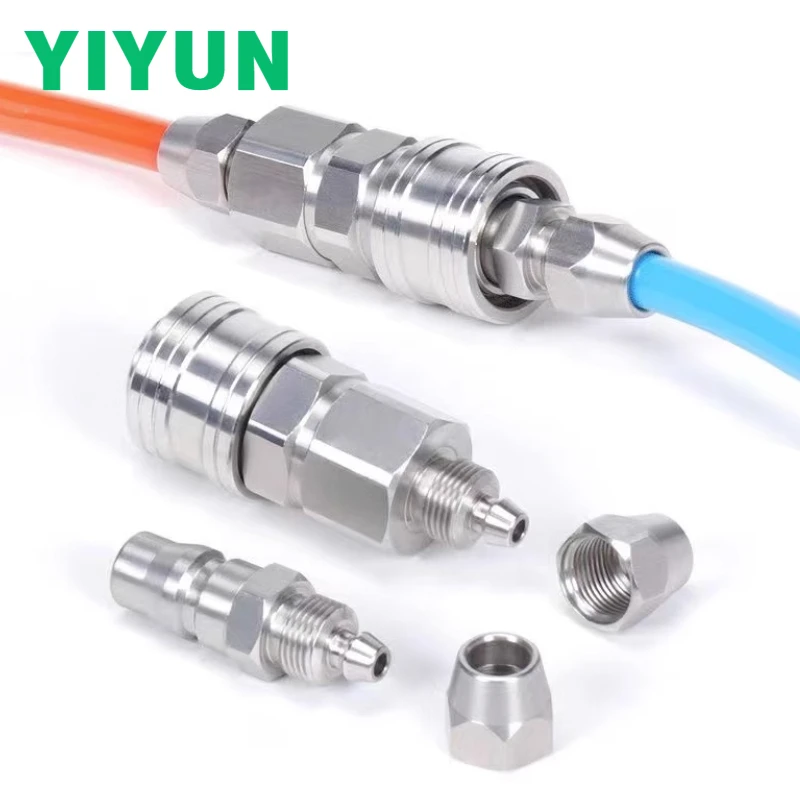 Joint 304 Stainless Steel Pneumatic Fitting C Type Coupling Hose Quick Release Connector PP10 SP20 PH30 SH40 PM10 SM20 PF30