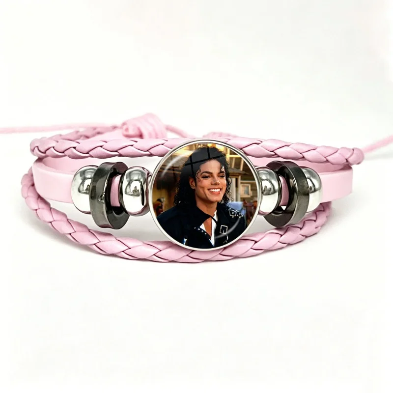 Michael Jackson Figures Bracelet Cartoon Anime Glass Bracelet Man Fashion Accessories Decorations Birthday Gifts