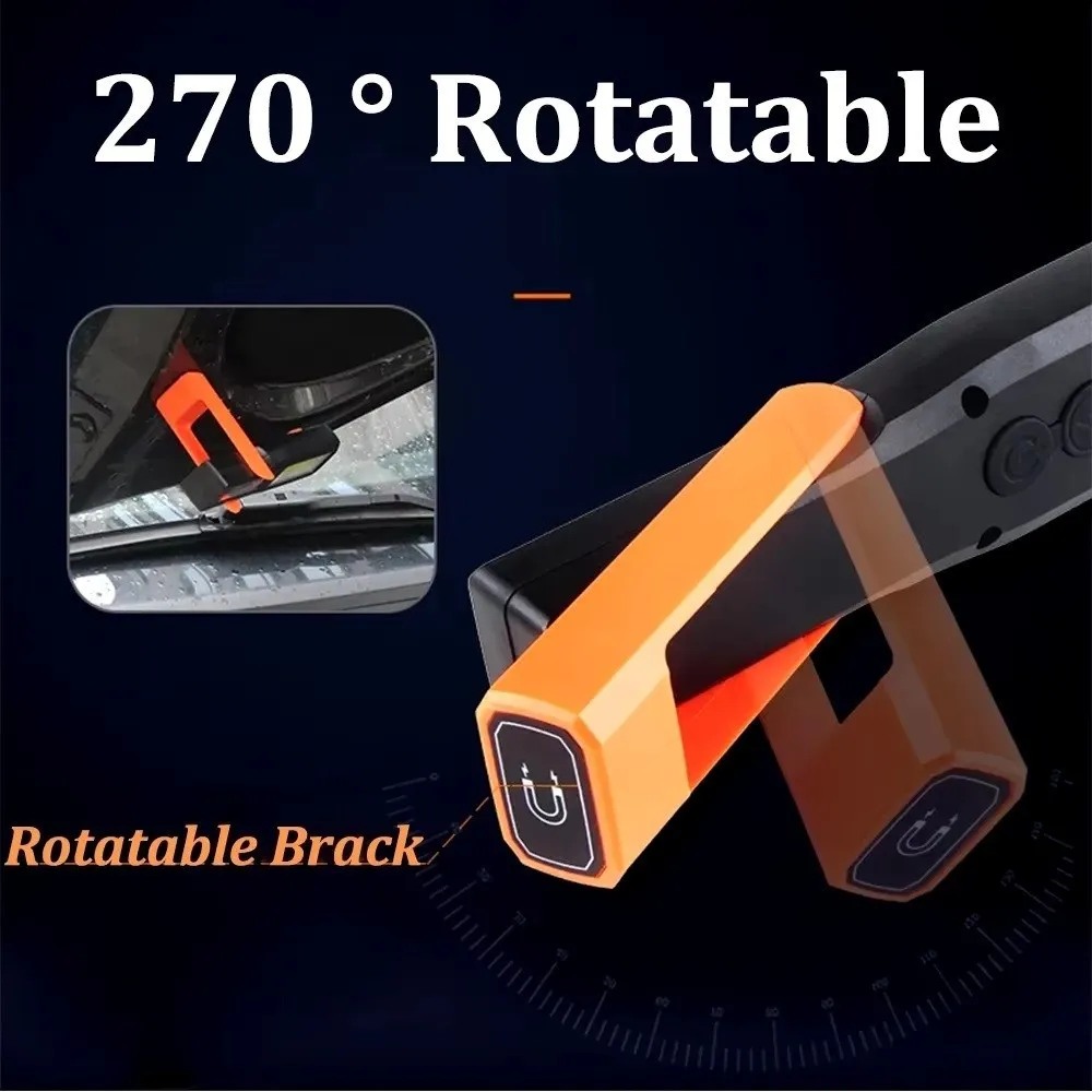 Powerful LED Work Light COB Technology USB Rechargeable Mechanic Lamp Magnet Base with Hook Warning Light Outdoor Repair