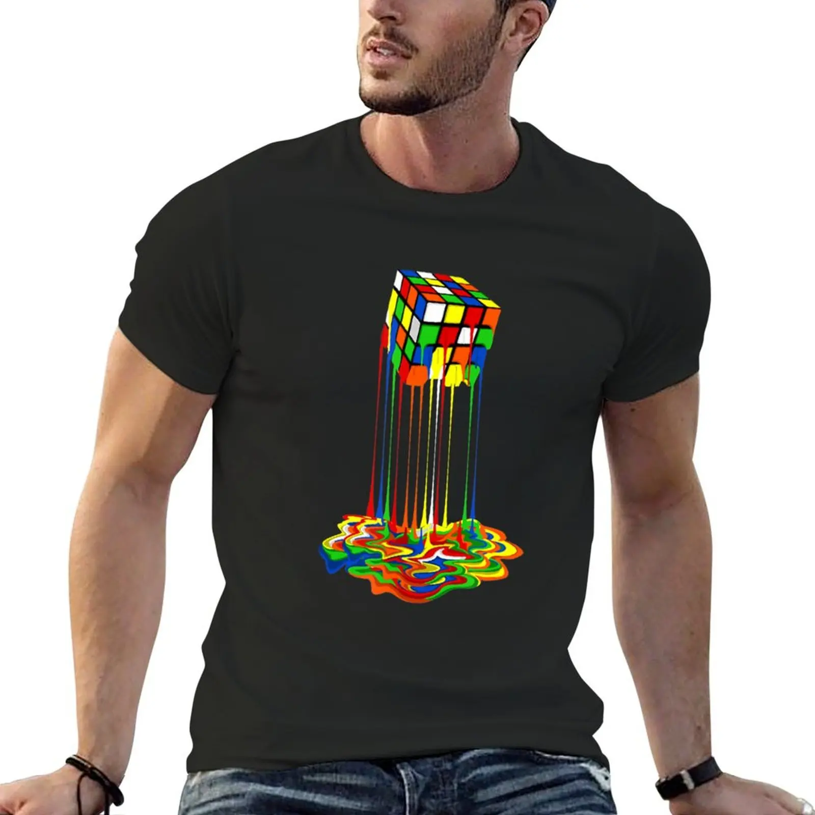 Melting Puzzle Cube T-Shirt summer clothes anime tshirt custom t shirt graphic tees for men