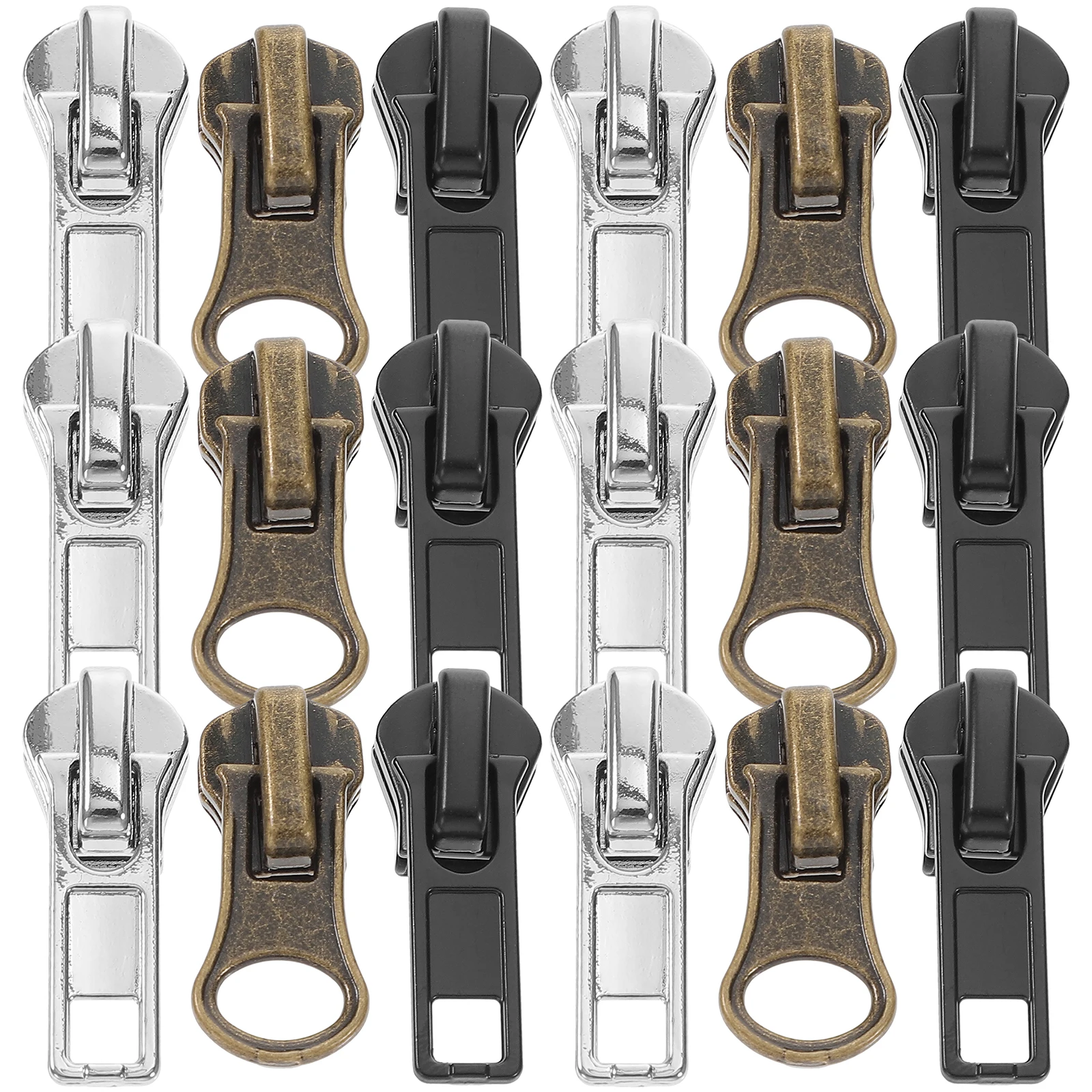 

57pcs Zipper Heads Set Metal Replacement Pulls for Jackets Backpacks DIY Sturdy Multi Purpose Slider Luggage Clothing Repair