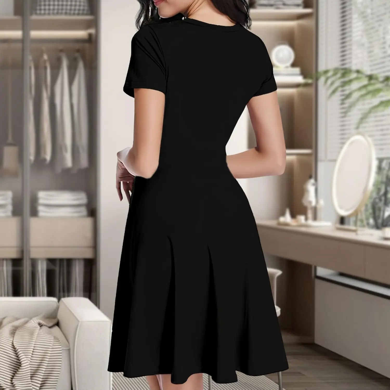 Abito casual personalizzato per donna Abito estivo personalizzato con logo Immagine di testo Stampa personalizzata di abiti prendisole a maniche corte