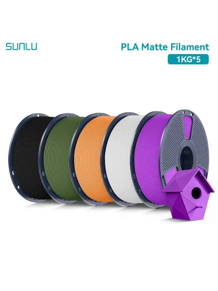 SUNLU 5KG PLA Matt 3D-Drucker-Filament 1,75mm 1KG/2,2LBS 3D-Drucker-Filament PLA Hohe Transparenz Schnelle Lieferung 1-7 Tage RoHS Reach