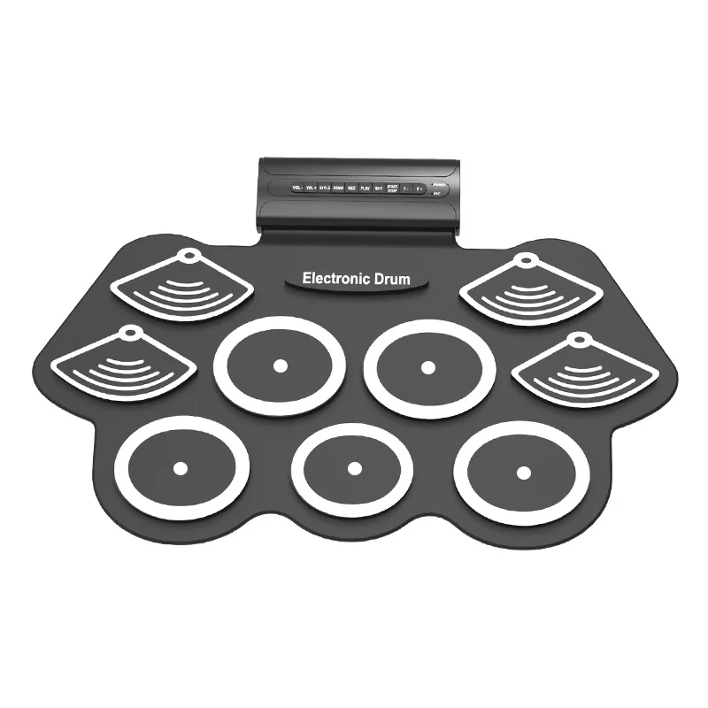 Foldable electronic drum set portable roll up digital drum kit silicone drum set with high quality