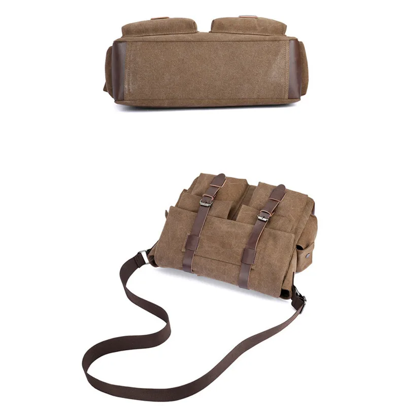 Bolso de lona Vintage para hombre, bandolera informal, de viaje, de alta calidad