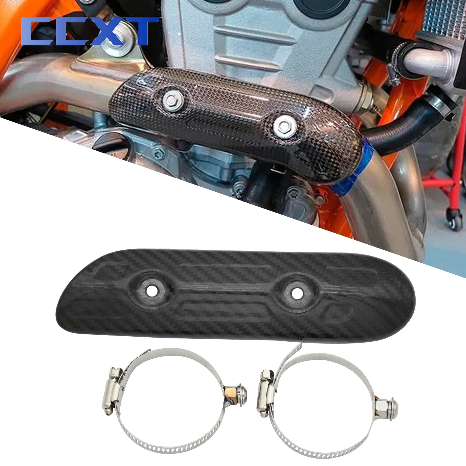 Мотоциклетный теплозащитный экран из углеродного волокна для Huqvarna FX FE 230 350 450 501 2017-2023 для KTM GAS GAS EC 250F 350F Мотоциклетный теплозащитный экран из углеродного волокна для Huqvarna FX FE 230 350 450 501 2017-2023 для KTM GAS GAS EC 250F 350F