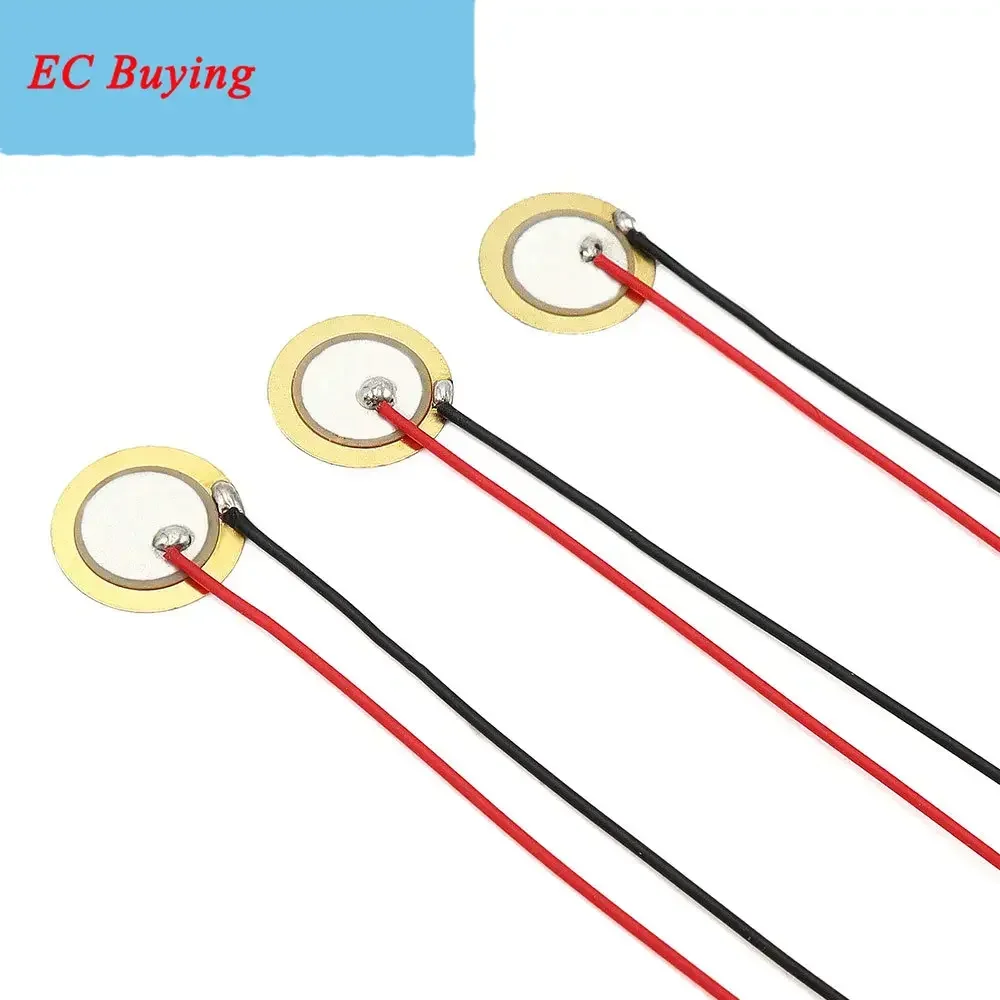 10PCS/Lot Piezoelectric Ceramic Wafer Plate Piezo Buzzer Diameter 12MM 15MM 18MM 20MM 27MM 35MM 50MM with wire For Speaker