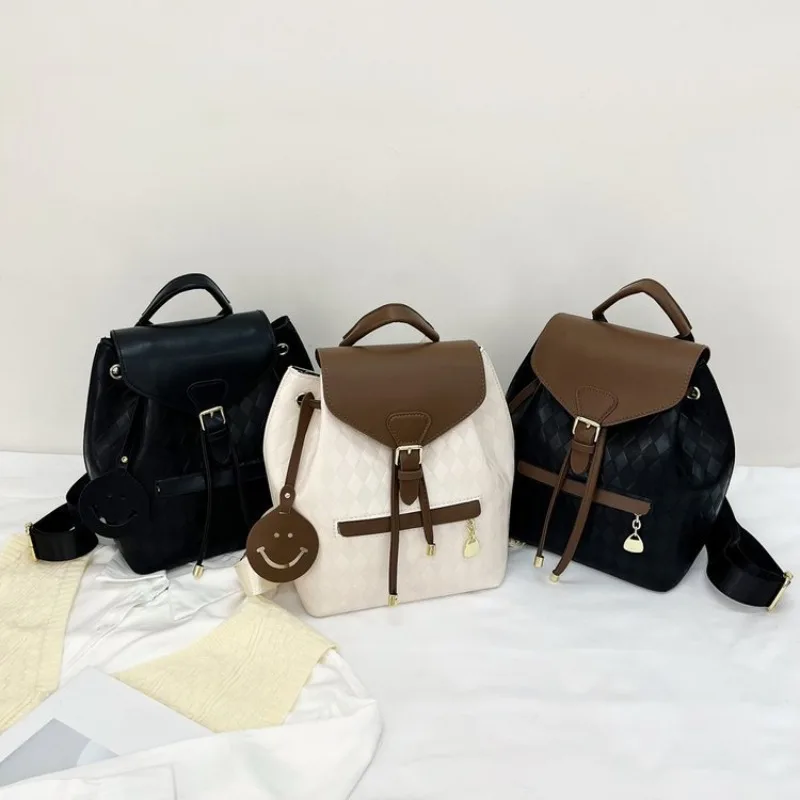 Women's Backpack 2026 Cross-Border New Casual Women's Bag Plaid Bag Commute Bag for Work and Travel Backpack